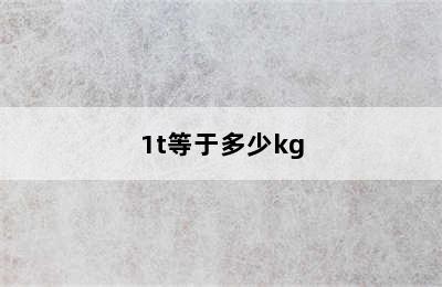1t等于多少kg