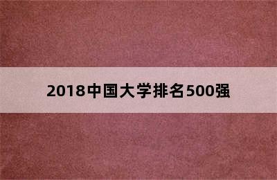 2018中国大学排名500强