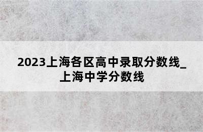 2023上海各区高中录取分数线_上海中学分数线