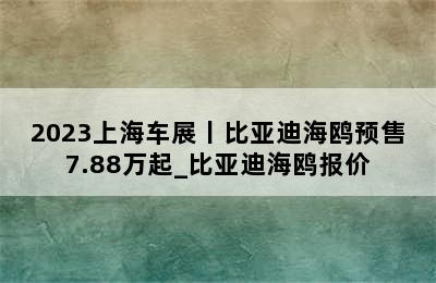 2023上海车展丨比亚迪海鸥预售7.88万起_比亚迪海鸥报价