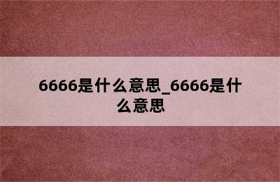 6666是什么意思_6666是什么意思