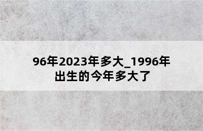 96年2023年多大_1996年出生的今年多大了