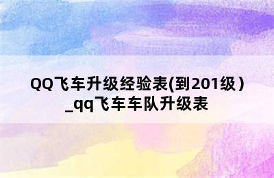 QQ飞车升级经验表(到201级）_qq飞车车队升级表