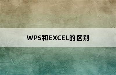 WPS和EXCEL的区别