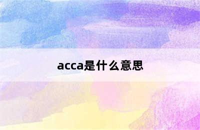 acca是什么意思