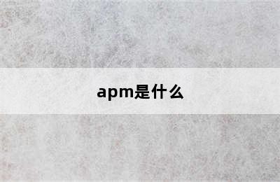 apm是什么