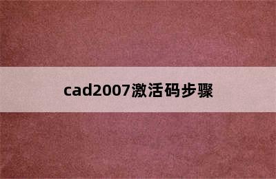 cad2007激活码步骤