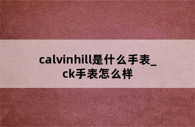 calvinhill是什么手表_ck手表怎么样