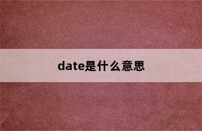 date是什么意思