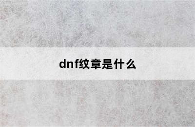 dnf纹章是什么