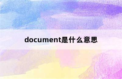 document是什么意思