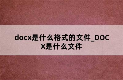 docx是什么格式的文件_DOCX是什么文件