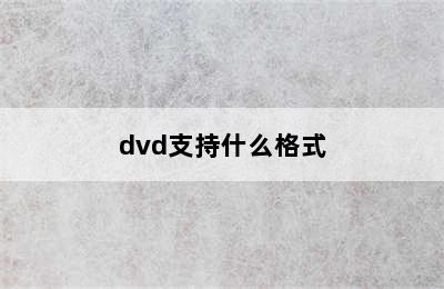 dvd支持什么格式