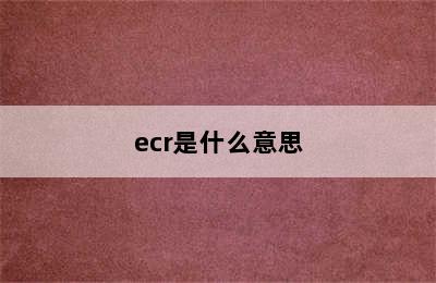 ecr是什么意思