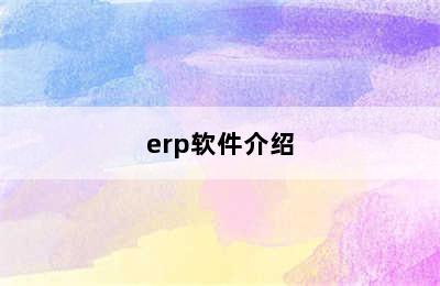 erp软件介绍