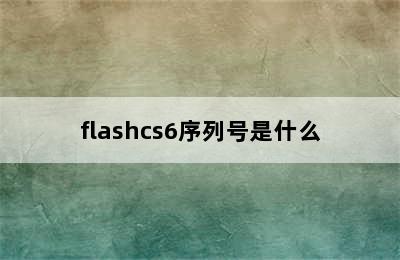 flashcs6序列号是什么