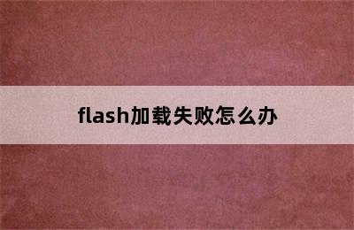 flash加载失败怎么办