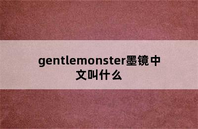 gentlemonster墨镜中文叫什么