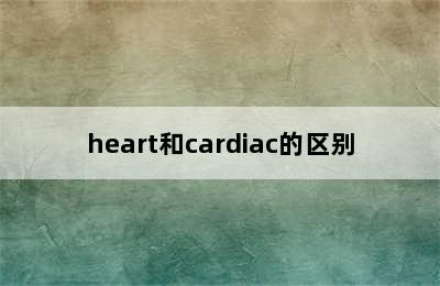 heart和cardiac的区别