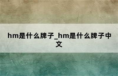 hm是什么牌子_hm是什么牌子中文