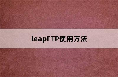 leapFTP使用方法