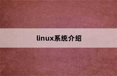 linux系统介绍