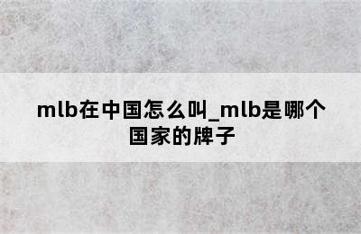 mlb在中国怎么叫_mlb是哪个国家的牌子