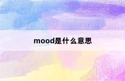 mood是什么意思
