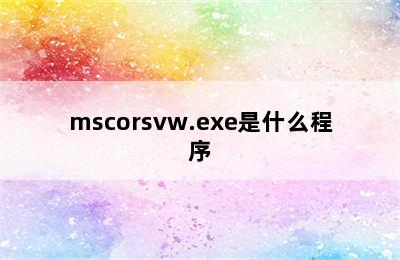 mscorsvw.exe是什么程序