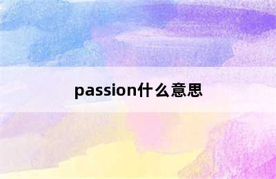 passion什么意思