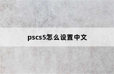 pscs5怎么设置中文