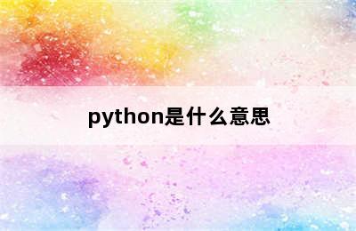 python是什么意思
