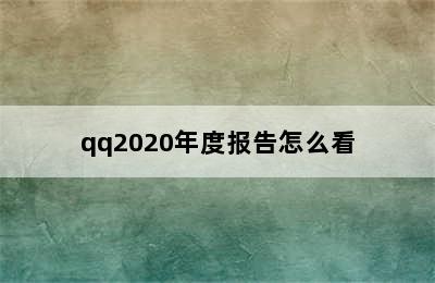 qq2020年度报告怎么看