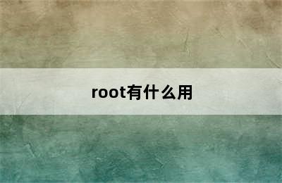 root有什么用