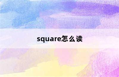 square怎么读