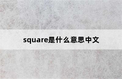 square是什么意思中文