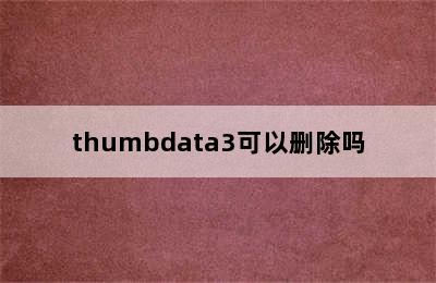 thumbdata3可以删除吗