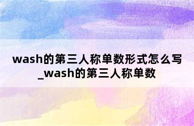 wash的第三人称单数形式怎么写_wash的第三人称单数