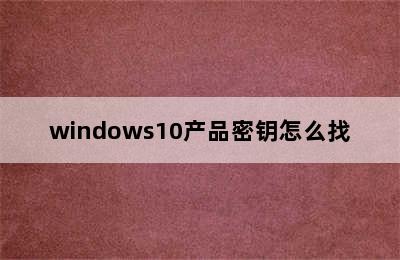 windows10产品密钥怎么找