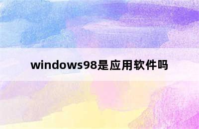 windows98是应用软件吗