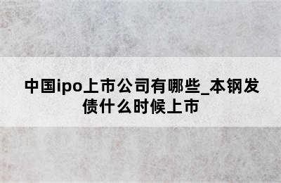 中国ipo上市公司有哪些_本钢发债什么时候上市