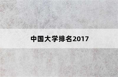 中国大学排名2017