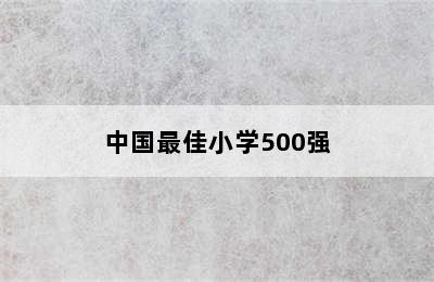 中国最佳小学500强