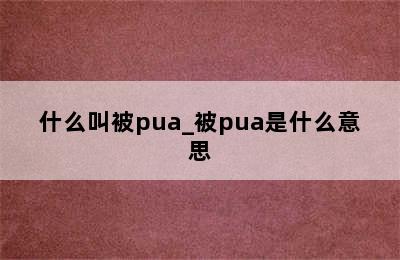 什么叫被pua_被pua是什么意思