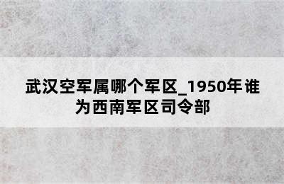 武汉空军属哪个军区_1950年谁为西南军区司令部