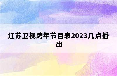 江苏卫视跨年节目表2023几点播出