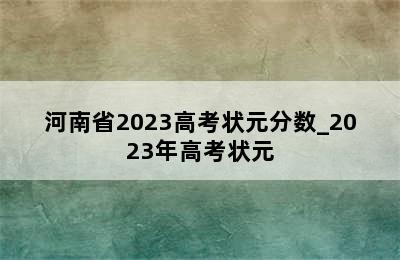 河南省2023高考状元分数_2023年高考状元