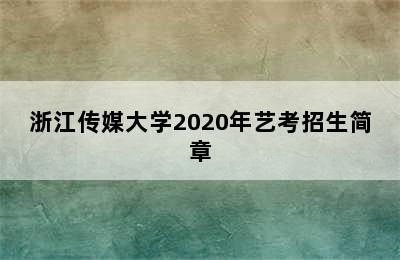 浙江传媒大学2020年艺考招生简章