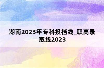 湖南2023年专科投档线_职高录取线2023