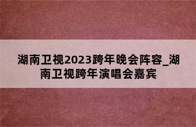 湖南卫视2023跨年晚会阵容_湖南卫视跨年演唱会嘉宾